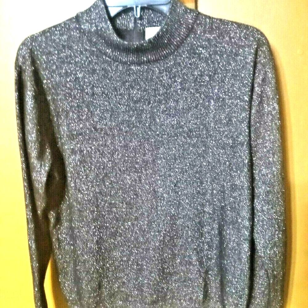 Jenny black metallic pullover Sweater Size L